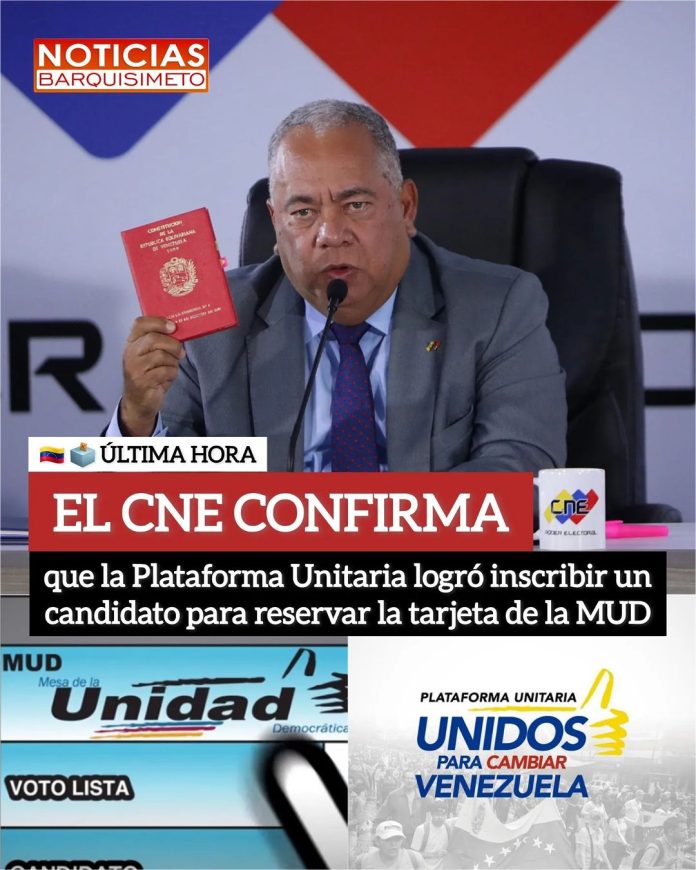 Edmundo González Urrutia fue inscrito por la MUD, así lo afirmó el CNE