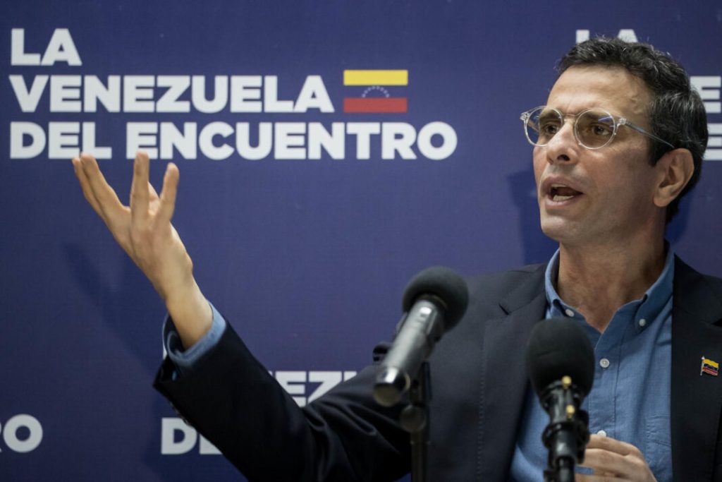 Henrique Capriles sugiere buscar una ''alternativa'' aunque admite liderazgo de María Corina Machado