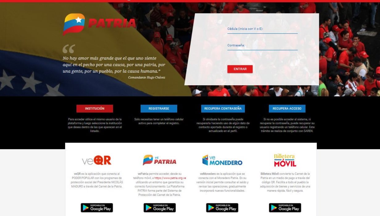 Conoce el bono activo a través del Sistema Patria este 30-Ene