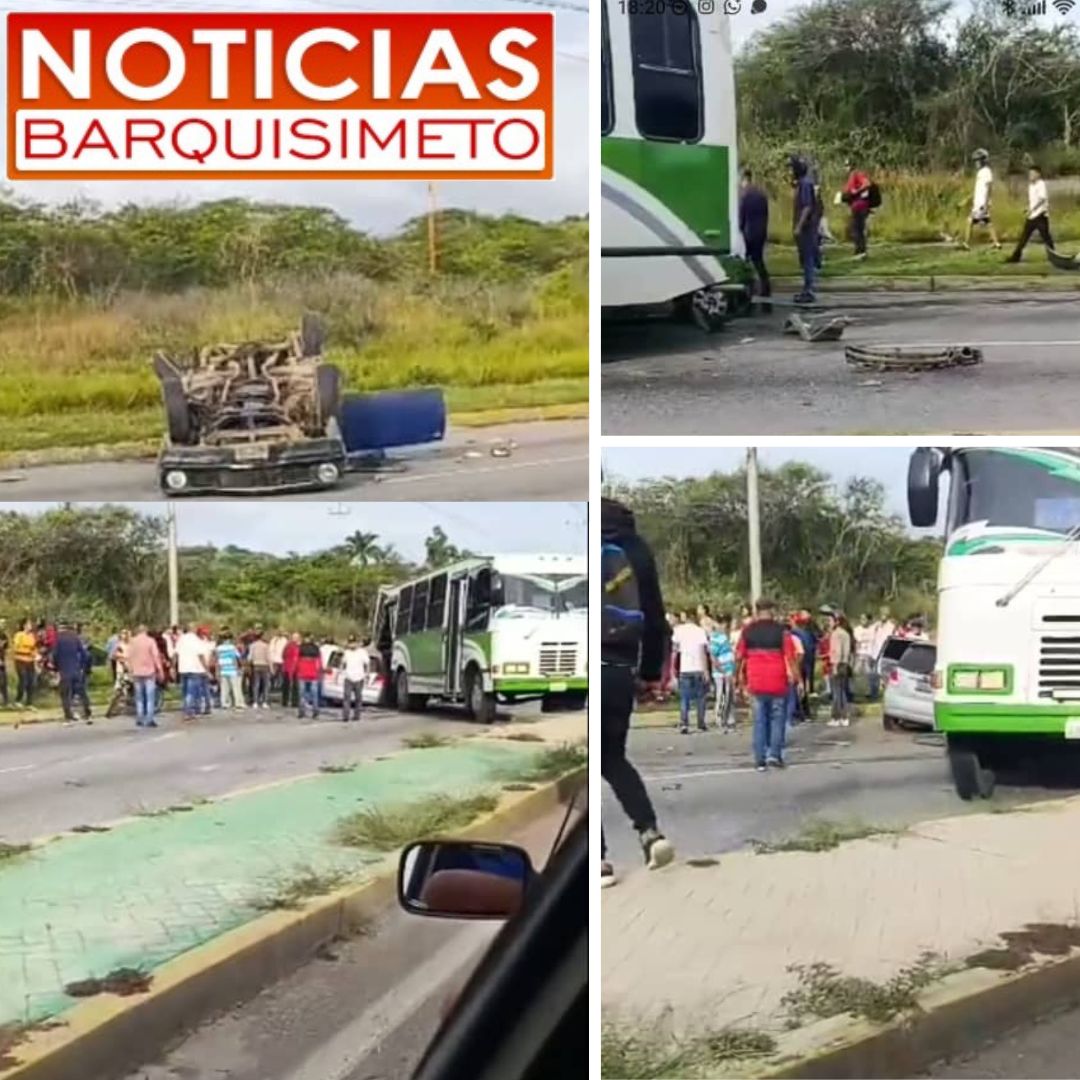 ¡Último minuto! Trágico accidente en la vía a Tamaca: Un Caprice, un autobús y varios vehículos lesionados